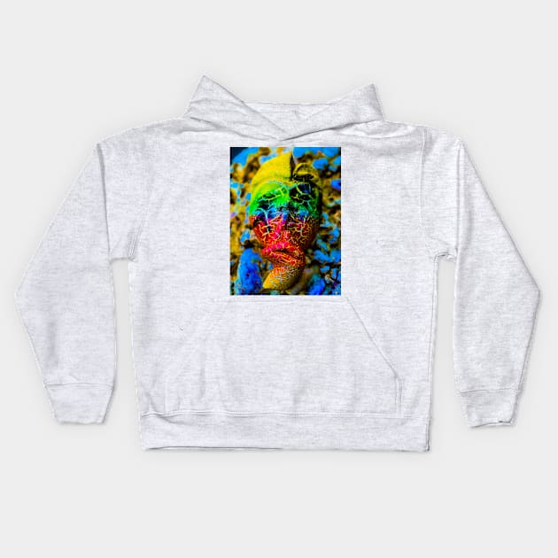 An aslant multicolored Bali face mask Kids Hoodie by kall3bu